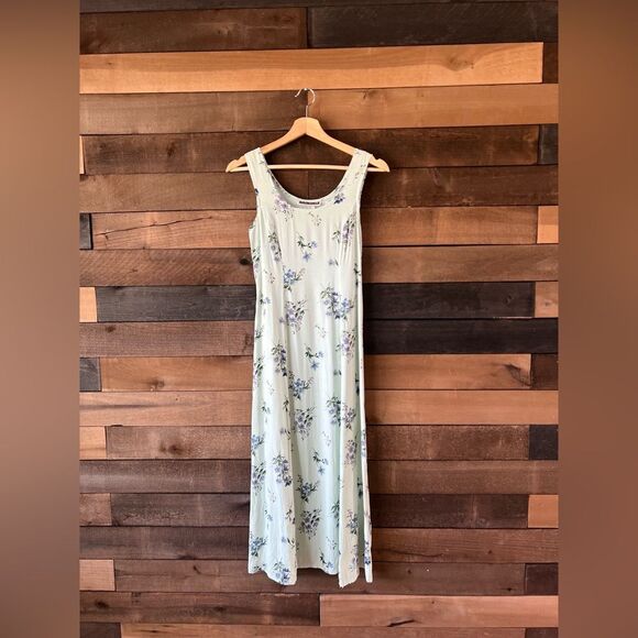 Y2K Maurice’s Mint Green Floral Dress & Sweater Set Cottagecore Garden Party - Picture 2 of 16